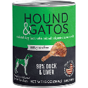 Hound & Gatos 98% Duck Canned Dog Food 13oz - 12 Case Hound & Gatos, duck, Canned, Dog Food, hound, gatos, hound and gatos